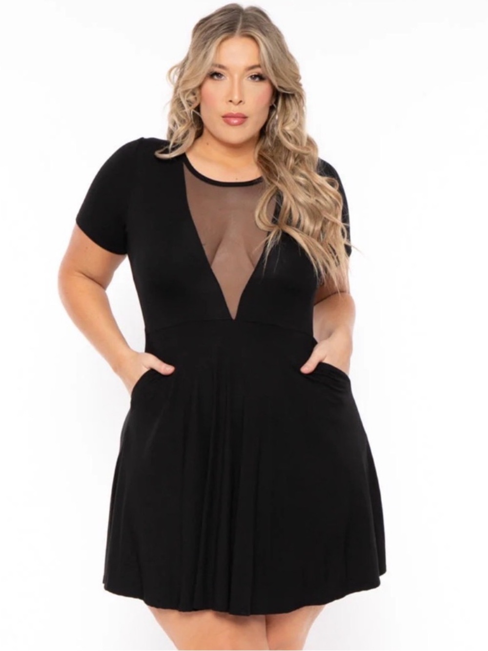 Curvy Sense Black Skater Dress – Size 3X